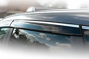 Вітровики з хромом молдингом (4 шт., HIC) Honda CRV 2017 ⁇  рр. AUC Дефлектори вікон (вітровики) Хонда СРВ