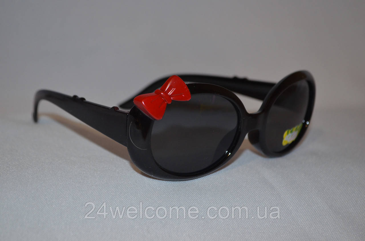 Солнцезащитные очки детские бантик черный - фото 1 - id-p286005187