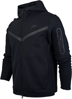 Толстовка Nike NSW TCH FLC HOODIE FZ WR черная CU4489-010