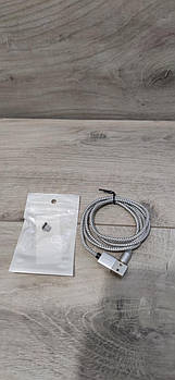 Магнітний кабель micro USB для заряджання, USLION тканинне обплетення, сірий (KG-5757)