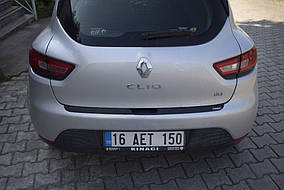 Накладка на задний бампер EuroCap (ABS) Renault Clio IV 2012-2019 гг. AUC Накладки на задній бампер Рено Кліо