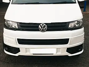 Накладка на передній бампер SportLine Volkswagen T5 рестайлінг 2010-2015 рр. AUC Тюнінг переднього бампера