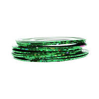 Липкая лента для дизайна ногтей зелений диамант