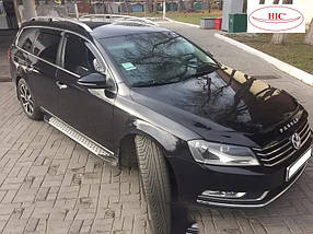 Вітровики з хром молдингом SW (4 шт., HIC) Volkswagen Passat B7 2012-2015 рр. AUC Дефлектори вікон (вітровики)