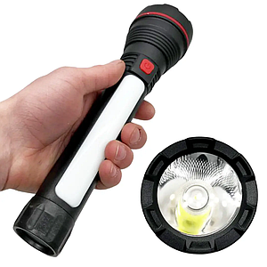 Потужний ручний ліхтар акумуляторний із бічною лампою, 4 режими, Hurry bolt HB-998