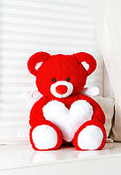 Плюшевий м'який ведмедик "Янголятко" 110см, Кращий плюшевий ведмідь 110см, Червоний плюшевий ведмедик подарунок