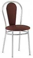 Обідній кухонний стілець Флоріно Florino chrome V-3 темно-коричневий Новий Стиль (замовлення кратно 4шт.)