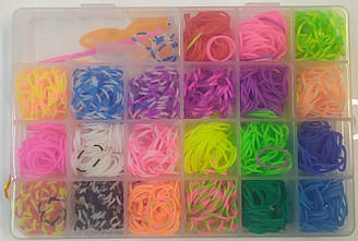 Набір резинок для плетіння, Резиночки в коробці 21 кольорів