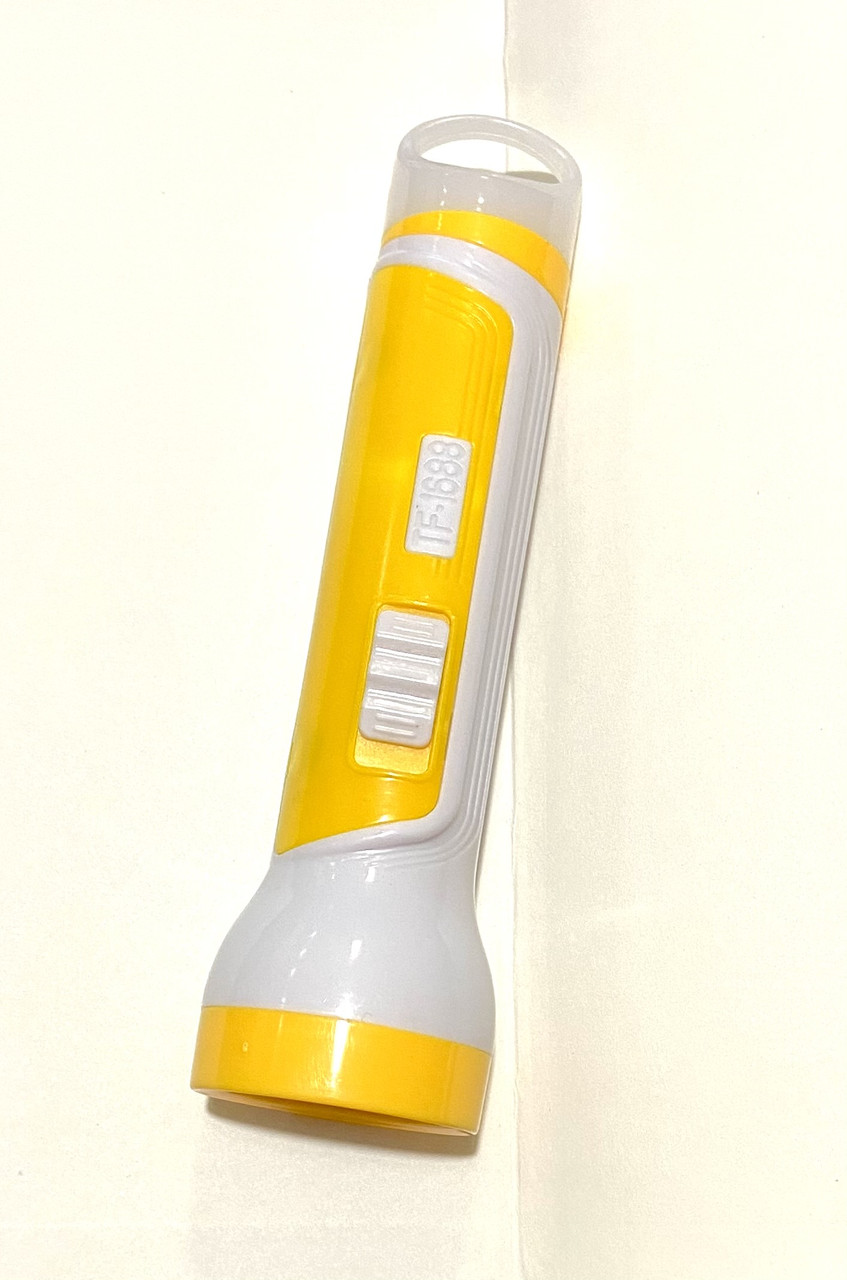 Фонарь ручной на батарейки 1R6 1688 пластмассовый 15 см Желтый
