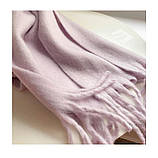 Шарф теплий об'ємний однотонний. Зимовий жіночий великий шарф. Палантин (пудра), фото 7