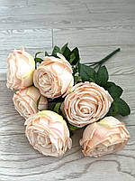 Искусственная роза . Букет искусственных роз ( пудровая 40 см , 7 голов )