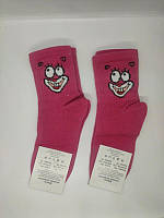 Женские носки розовые, повседневные, с принтом 36-40 | Хлопковые носочки прикольные с рисунком средней длины