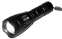 Фонарь аккумуляторный тактический ручной фонарик Bailong BL-1891-T6, zoom, АКБ 18650, ЗУ, Черный