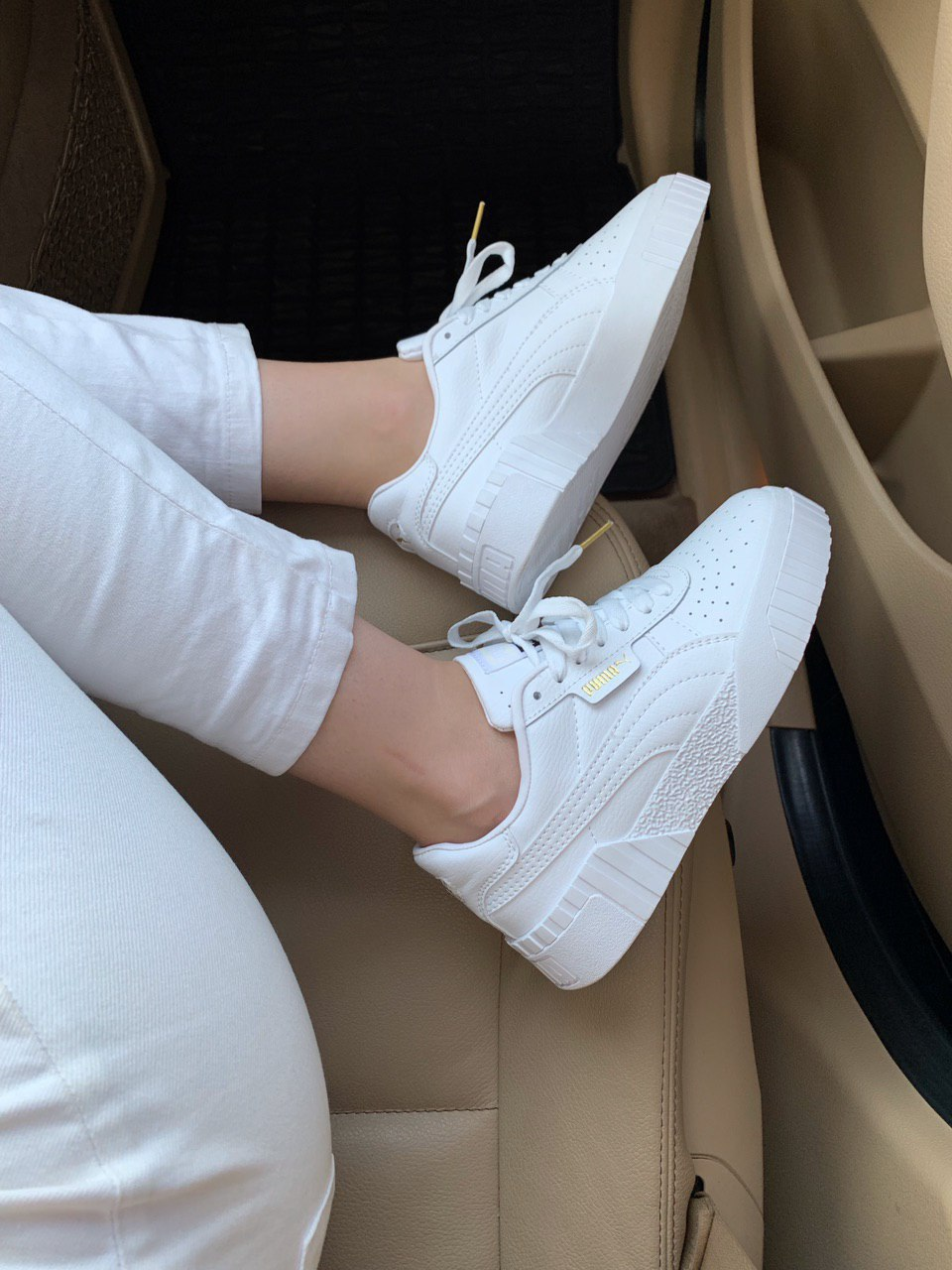 Puma cali triple white clearance sneakers