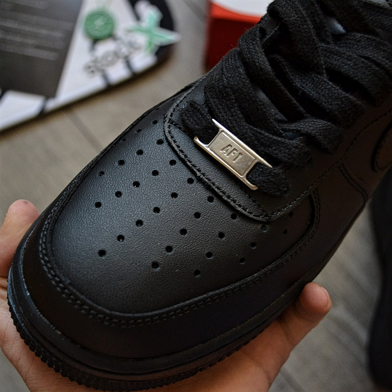 Мужские кроссовки Nike Air Force black / Найк аир форс черные ...