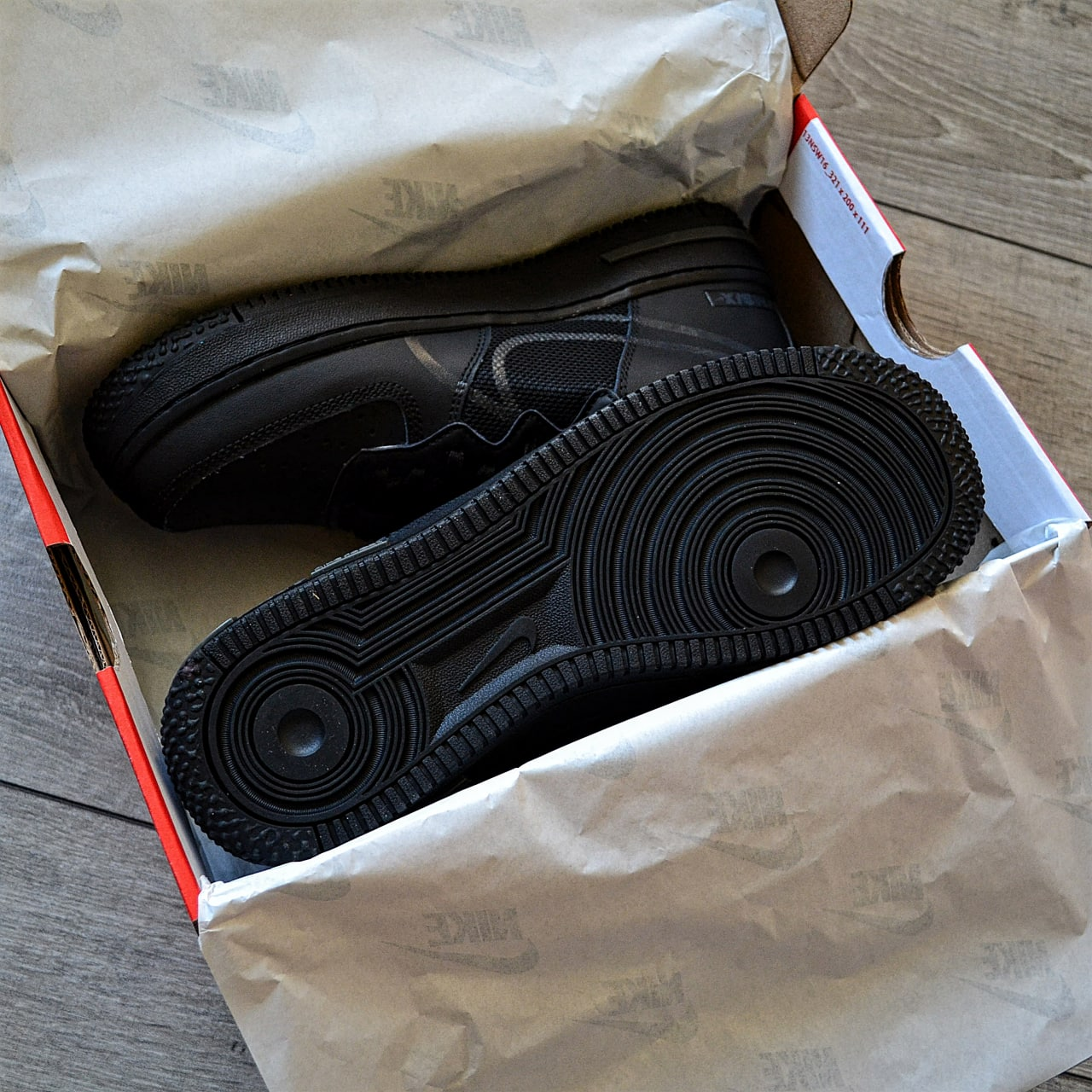Мужские кроссовки Nike Air Force React black / Найк аир форс реакт черные .Натуральная кожа - фото 7 - id-p1722900543
