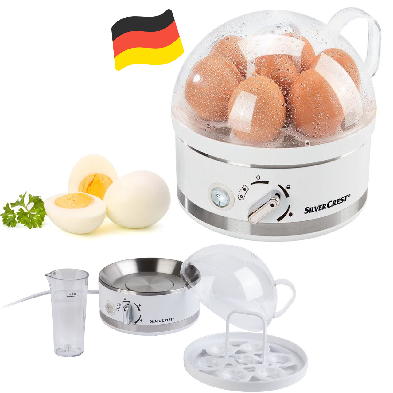 Яйцеварка SilverCrest SDM SED 400 A1 White (400 Вт, 7 яєць, Німеччина), фото 1