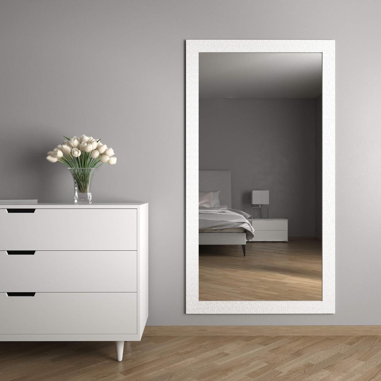 Дзеркало в білій рамі 176х96 настінне Black Mirror прямокутне для масажного кабінету, фото 1