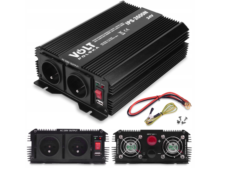 Перетворювач напруги інвертор Volt Polska IPS 2600 N 24V/230V 1300W/2600W модифікована синусоїда