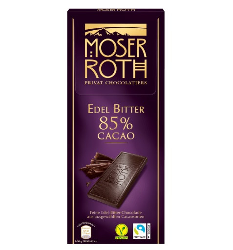 Шоколад чорний Moser Roth Edel Bitter 85% какао Німеччина 125 г