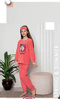 Утепленная пижама для девочки ТМ Minimoon оптом, Турция (р.5-6-7-8 лет ) 4 шт в ростовке маломерят