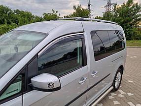 Вітровики з хромом (2 шт., Niken) Volkswagen Caddy 2004-2010 рр. AUC Дефлектори вікон (вітровики) Фольксваген