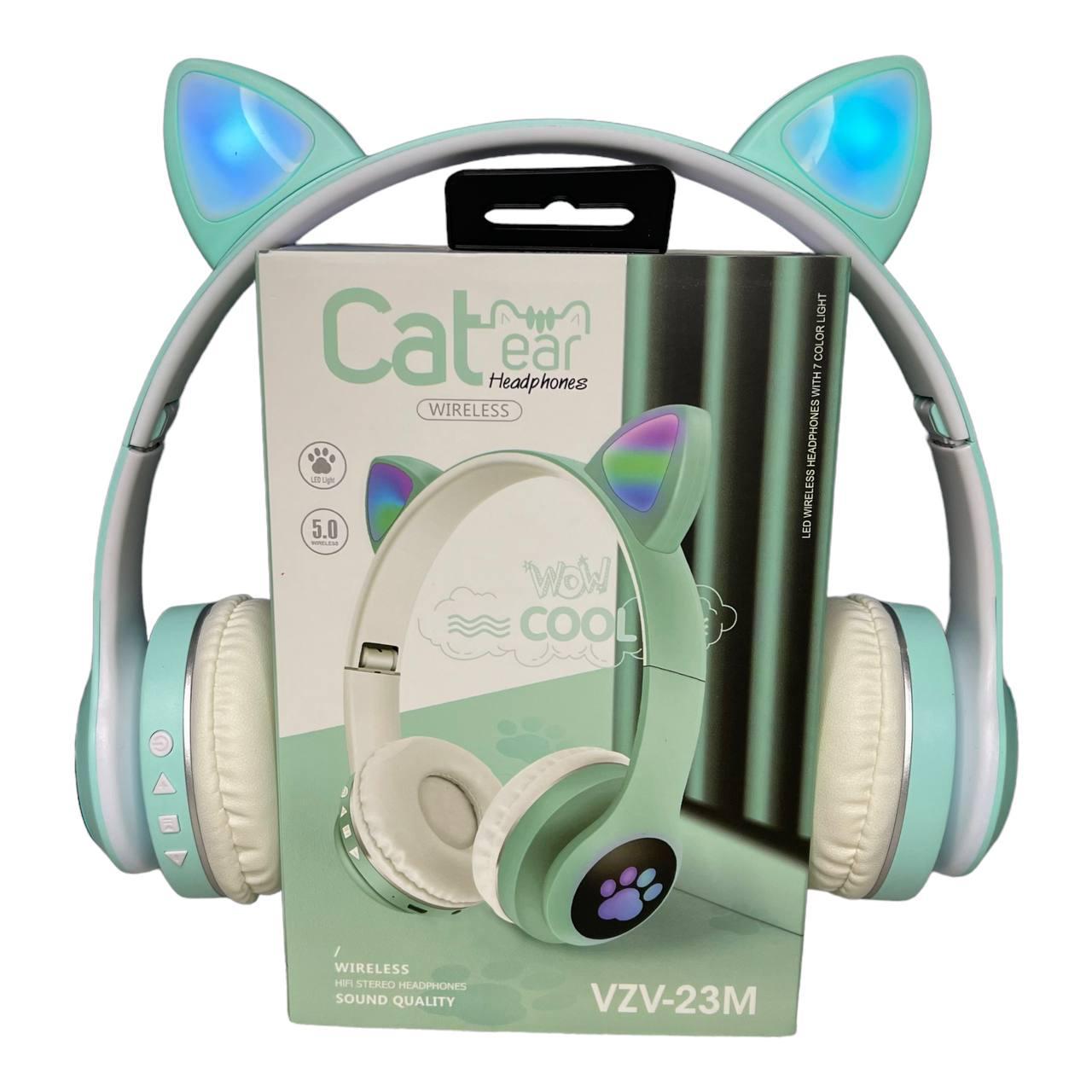 Навушники бездротові Bluetooth Cat Ear VZV-23M, зелені