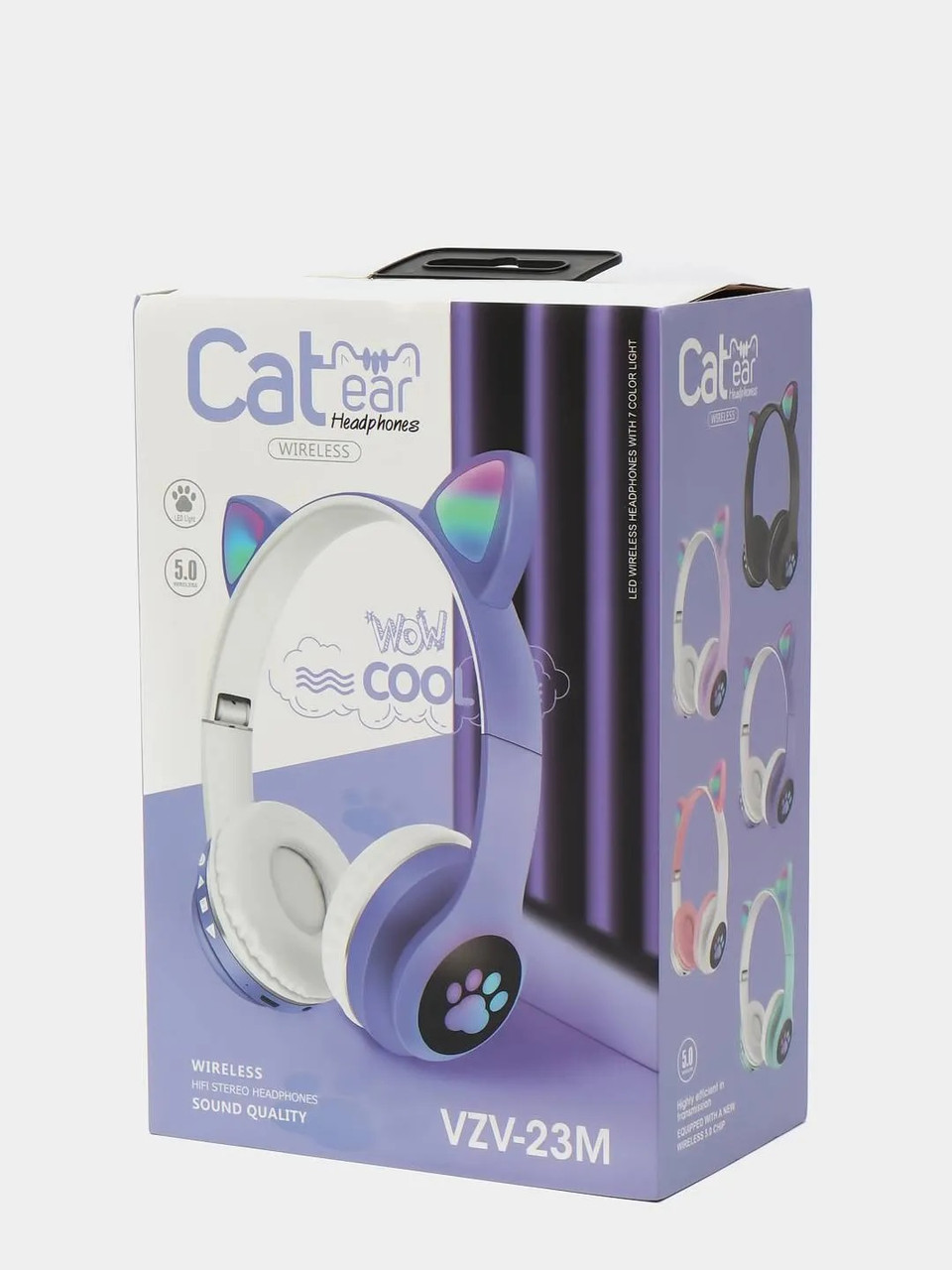 Навушники бездротові Bluetooth Cat Ear VZV-23M, фіолетові