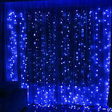 Світлодіодна гірлянда водоспад штора 480 LED BLUE 3х3м, фото 3