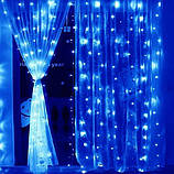Світлодіодна гірлянда водоспад штора 480 LED BLUE 3х3м, фото 4