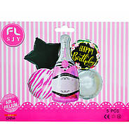 Воздушные шары "Pink Bottle", набор - 5 шт., качественный материал