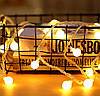 Гірлянда кульки USB новорічна нитка з матовими кульками 3 метри та 20 led теплий білий, фото 6