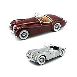 Автомодель металева 1:24 JAGUAR XK 120 (1951) 18-22018 BBURAGO сірий та вишневий