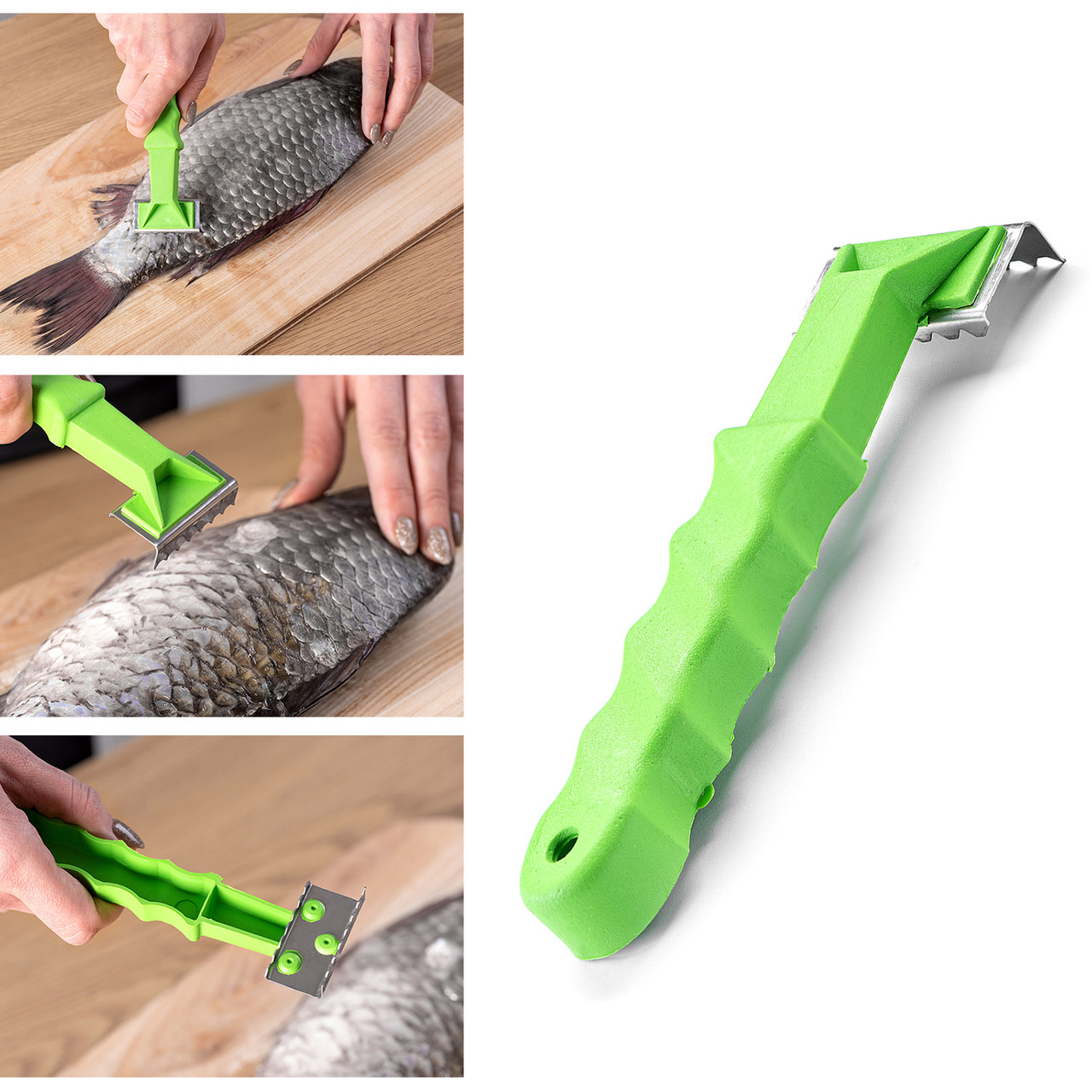 Рибочистка шкребок для рибної луски із пластиковою ручкою 15.5 см