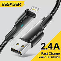 Оригінальний кабель Essager USB-Lightning 2.4A для iPhone 2м Black