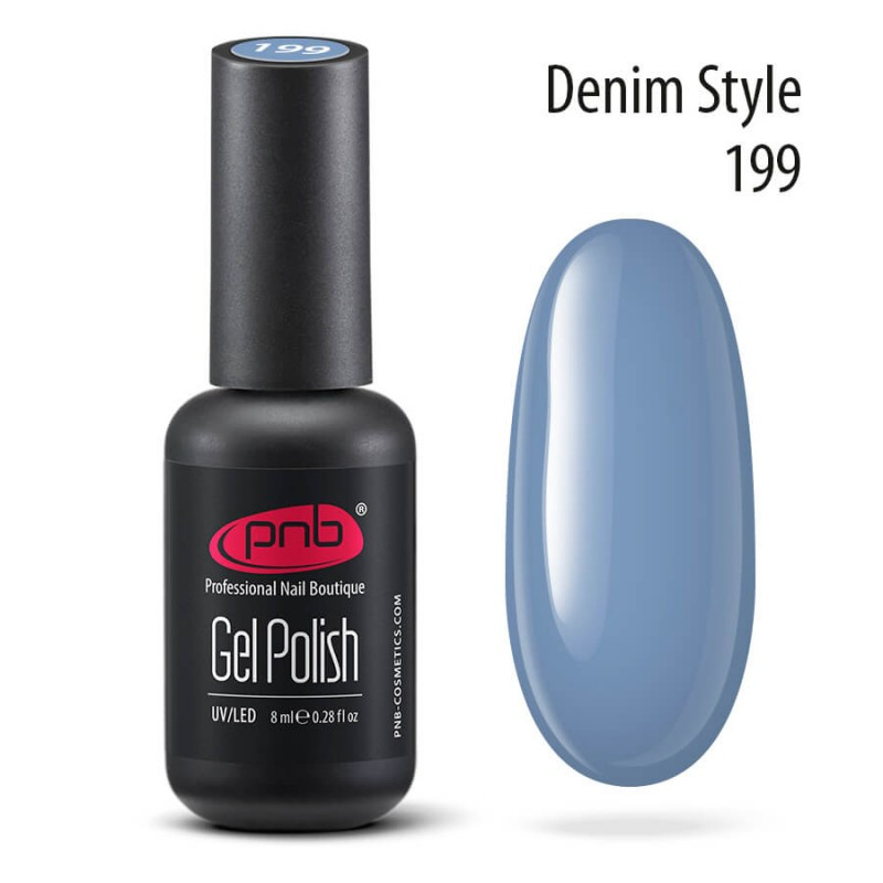 Гель лак PNB 199 Denim Style блакитний джинсовий 8 мл США