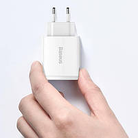 Мережевий зарядний пристрій BASEUS Compact Quick Charger 2USB/1Type-C, QC/PD, 30W, 3A, фото 9