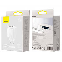 Мережевий зарядний пристрій BASEUS Compact Quick Charger 2USB/1Type-C, QC/PD, 30W, 3A, фото 10