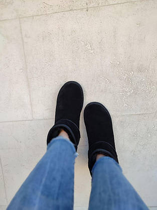Угги ЧЕРНЫЕ классические низкие ЗАМША натуральная UGG IT TS унисекс зима, фото 3
