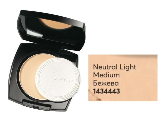 Матувальна компактна пудра Avon True, Бежева/Neutral Light Medium 8 г