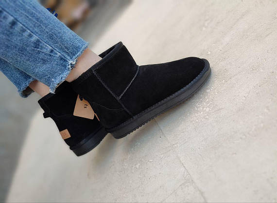 Угги ЧЕРНЫЕ классические низкие ЗАМША натуральная UGG IT TS унисекс зима, фото 4