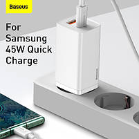 Мережевий зарядний пристрій Baseus GaN2 Lite Quick Charger 65W (1 Type-C + 1 USB), фото 8