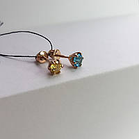 Срібні позолочені сережки Патріотичні