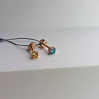 Срібні сережки позолочені сережки Патріотичні