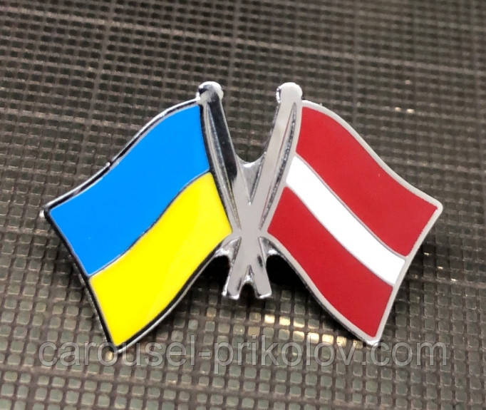 Значок Україна-Латвія подвійний