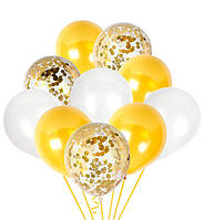 Воздушные шары "Gold mix" набор - 10 шт., Италия, качественный материал
