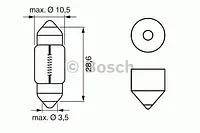 Указательная лампа Osram 6438 C10W 28mm 12V SV8.5-8 TMR Дополнительные лампы с металлическим корпусом