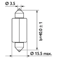 Указательная лампа Osram 6480 C18W 41mm 24V SV8.5-8 TMR Дополнительные лампы с металлическим корпусом