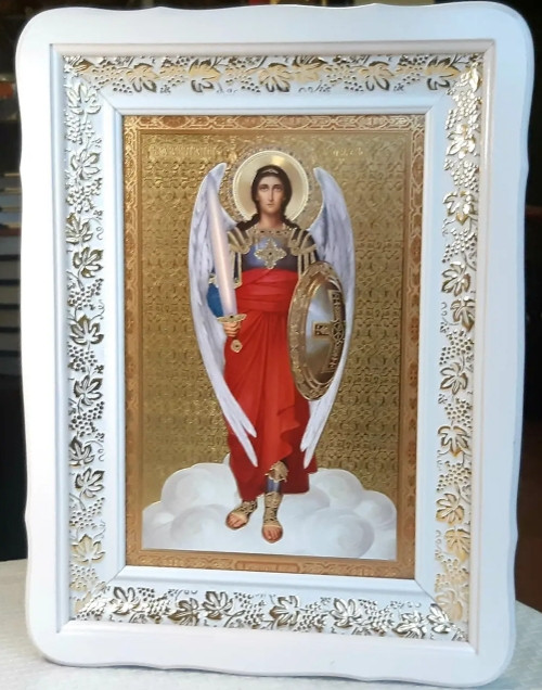 Ікона Архістратига Михаїла в білому кіоті, рост. 40*30см