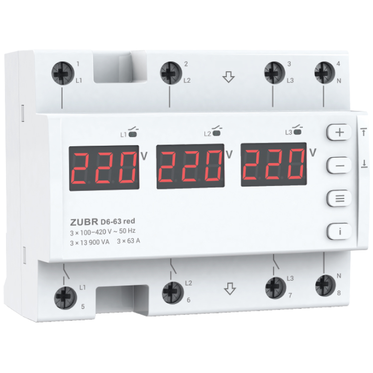 Реле напруги ZUBR D6 63 red (zubrd663red)